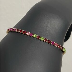 Colorful Tennis Bracelet 6.5"/ Pulsera Tenis Color